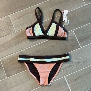 NWT PilyQ Womens Colorblock Swimsuit